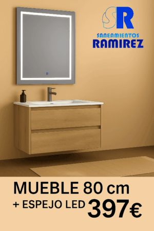 Mueble baño Etna 80cm con espejo led