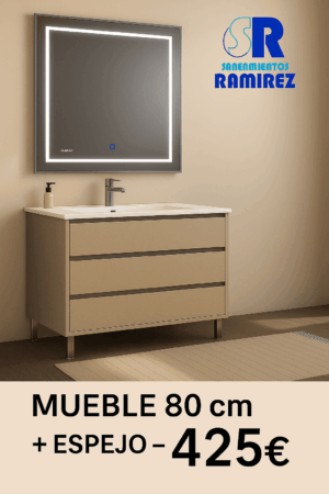 Mueble baño Vesubio 80 cm con espejo led